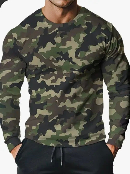 Camisetas camuflage, manga larga