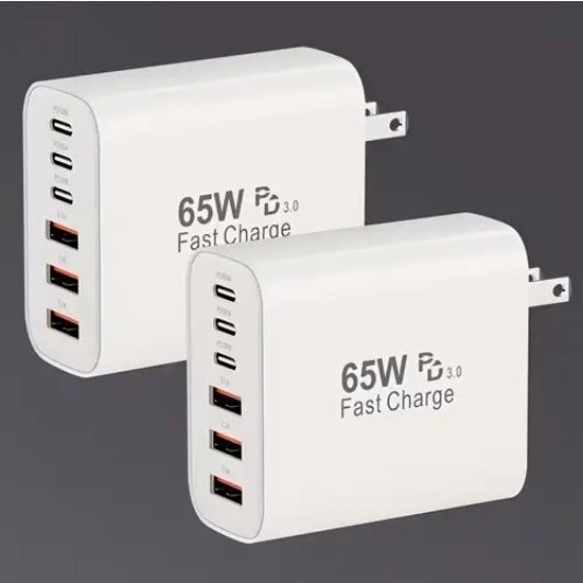 Cargador rapido, 65W, de pared, Multi Puertos